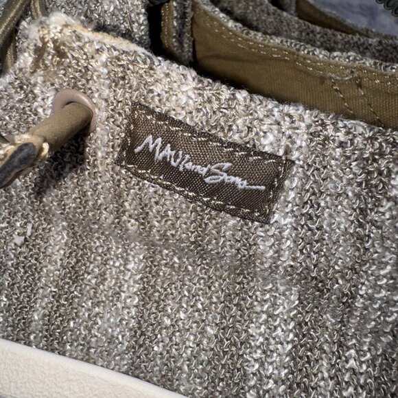 Maui And Sons Shoes Mens 11 Casual Slip On Beach Loafers Flats Brown Knit Fabric - Picture 5 of 9